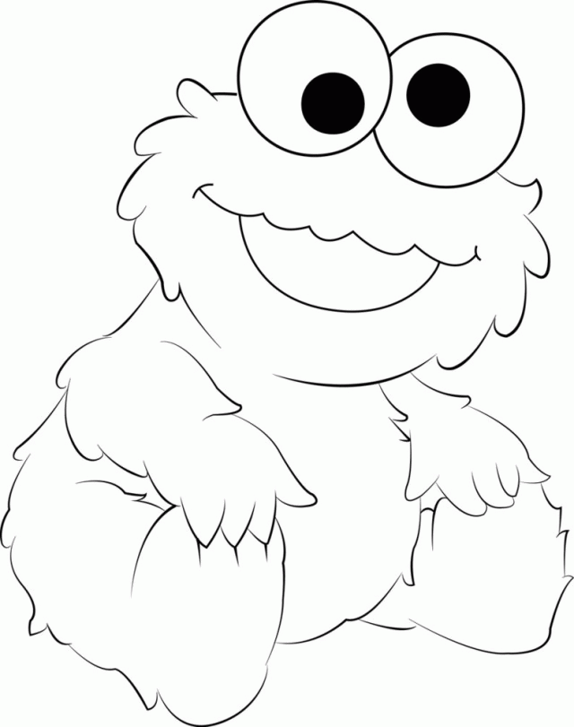 Plansa de colorat cu Cookie Monster 4 34